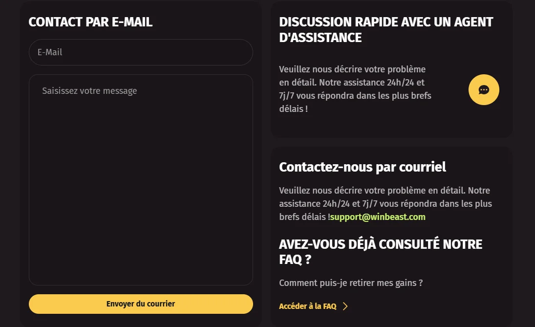 Wanted Win Casino support